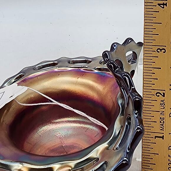 Vintage Fenton Red Open Edge Two Row JIP Hat Jack In Pulpit - Picture 5 of 6